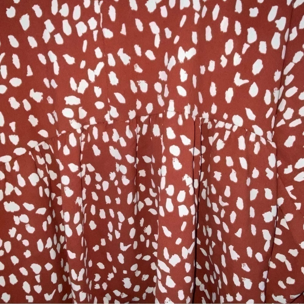 Entro Rust Red Dot Blouse - Picture 4 of 6